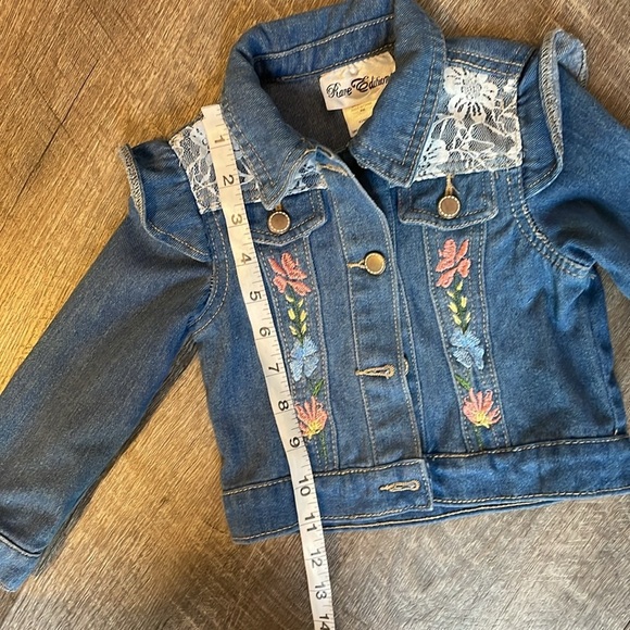 Rare Editions Denim Lace Embroidered Floral Design Jean Jacket size 3T - Picture 14 of 14
